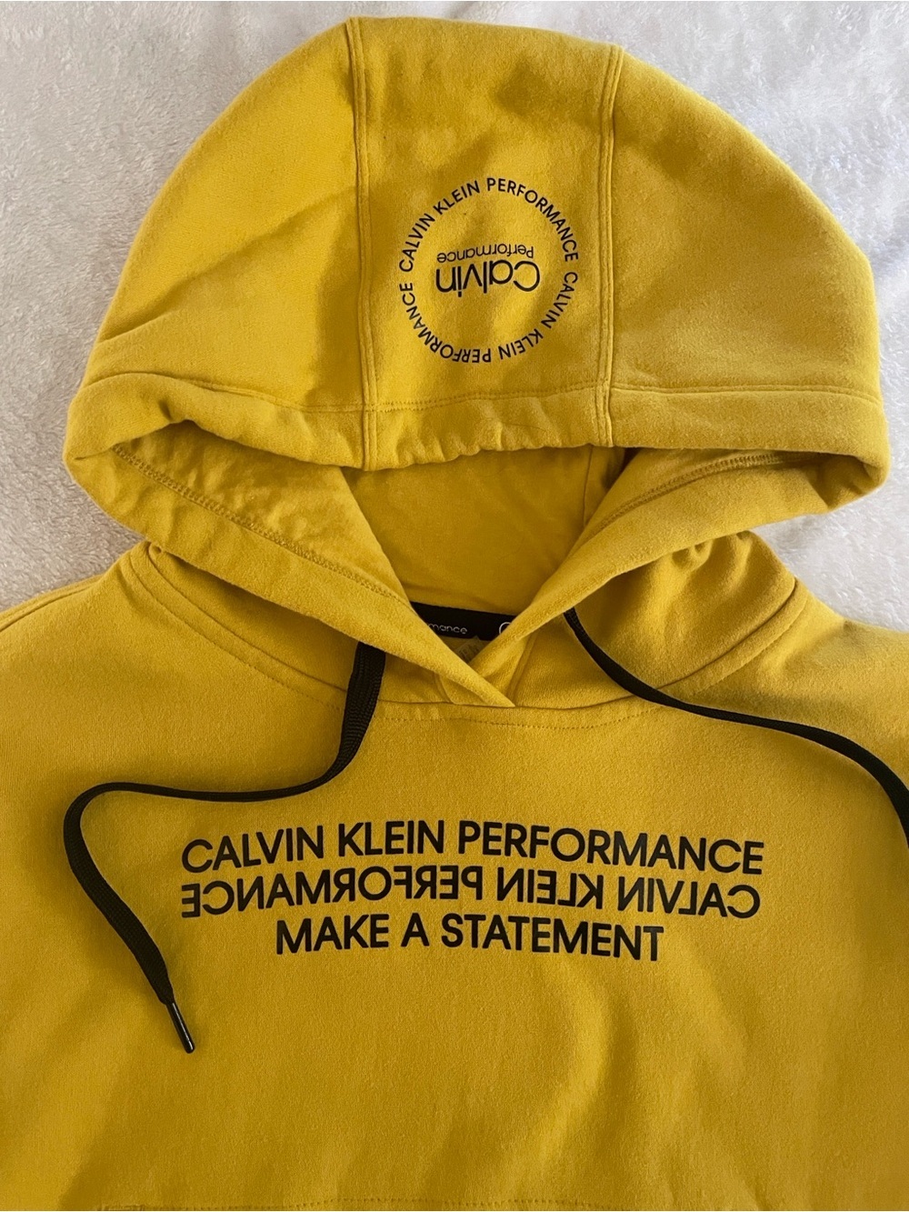 Calvin Klein Performance size: M yellow crop top hoodie - Picture 4 of 9